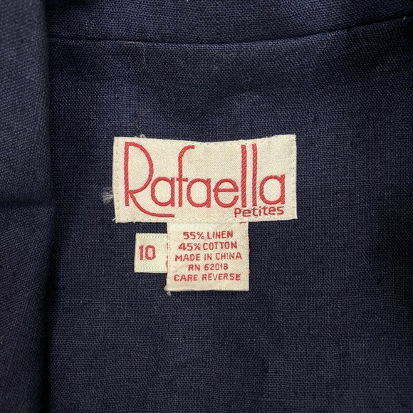 VINTAGE LINEN Blend Blazer Blue Size 10P - Picture 5 of 7